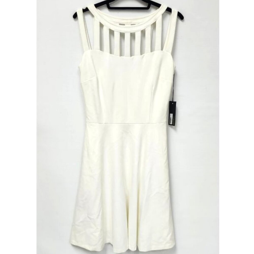 Periphery Women's Off-White Sleeveless Dress W/Strappy Neckline Size S
